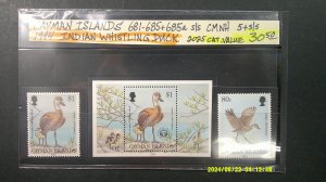 Cayman Islands 1994 Scott# 681-685, 685a complete set of 5 + Souvenir Sheet