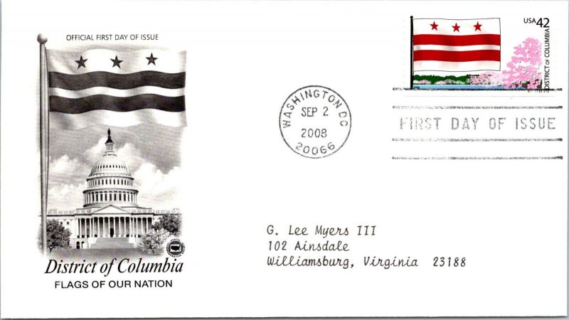 FDC 2008 SC #4283 A3246 Postal Soc Commemorative - DC Cancel - Single - J2400