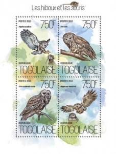 TOGO 2013 SHEET OWLS BIRDS tg13812a
