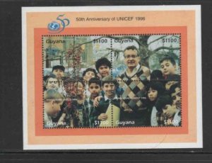 GUYANA #3027 1996 UNICEF 50TH ANNIV. MINT VF NH O.G SHEET 4