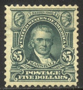 U.S. #313 SCARCE Mint w/ Cert - 1903 $5.00 Marshall