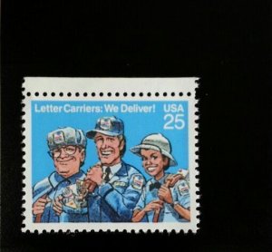1989 25c Letter Carriers, We Deliver! Scott 2420 Mint F/VF NH