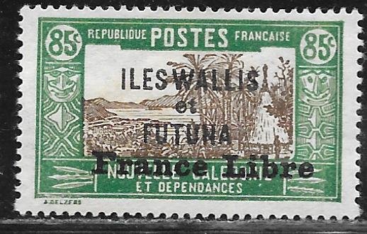 Wallis and Futuna 115: 85c France Libre Overprint, MH, F-VF