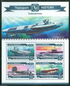 MALDIVES 2015 HISTORY OF TRANSPORT SUBMARINES SHEET MINT NH