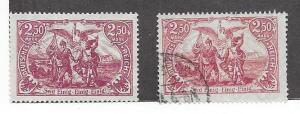 Germany #114,114a  2.50m  (U)  CV$4.75