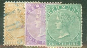 IX: Bermuda 7 used, 8 mint,9 unused no gum CV $112