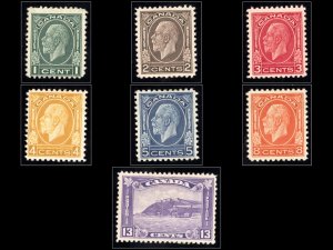 Canada Scott 195-201 Mint NH & HR OG Lot M034 bhmstamps