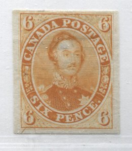 Canada 1852 6d Prince Albert orange yellow Plate Proof