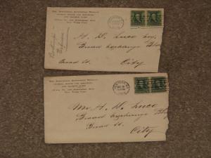 US Scott# 300 Pair on 2 covers-The Amsterdam Auto Storage, New York City