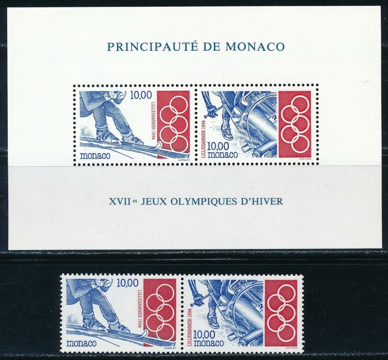 Monaco - Lillehammer Olympic Games MNH Sport Set (1994)