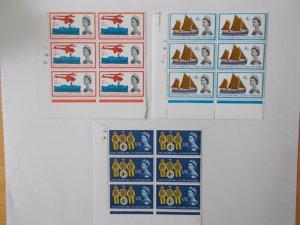 1963 Lifeboat Conference (ord) set of 3 in Cylinder Blocks of 6 Superb U/M 