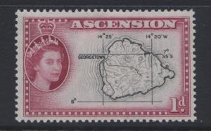 Ascension Islands - Scott 63 - QEII - 1956- MVLH - 1p Lilac Rose