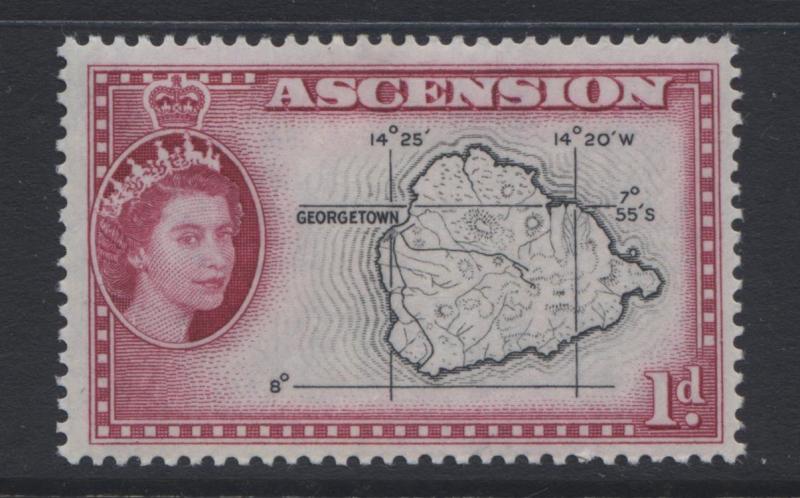 Ascension Islands - Scott 63 - QEII - 1956- MVLH - 1p Lilac Rose