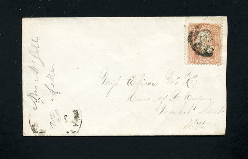 # 65 on four covers from the states of Ohio and Pennsylvania dated 1860's