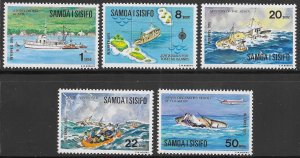 Samoa Scott 415-419 MNH 17th INTERPEX, New York City Set of 1975, Ship Joyita