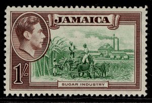 JAMAICA GVI SG130, 1s green & purple-brown, LH MINT. Cat £16.