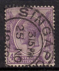 Straits Settlements 1921 - 33 KGV 4ct Purple Stamp SG 223.(H515 )