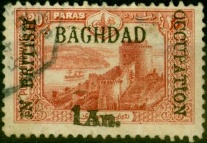 Iraq Baghdad 1917 1a on 20pa Red SG5 Fine Used Forgery