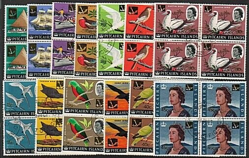 PITCAIRN 1967 Decimal overprint definitive set fine used blocks of 4.......16540