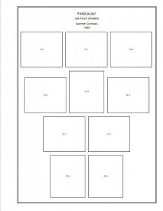 PRINTED PARAGUAY AIRMAIL 1929-1990 STAMP ALBUM PAGES (201 pages)