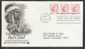 US Red Cloud 1987 PCS Typed FDC BIN 20632