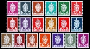 Norway Scott O65-O82 (1955-61) Mint VLH VF Complete Set J