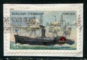 4549 US (44c) Auxiliary Steamship SA, used on paper