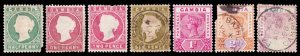 Gambia Scott 6-7, 12, 18, 21-22, 24 (1880-98) Used/Mint H P-F, CV $171.50 C