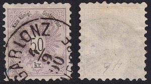 Austria - 1883 - Scott #46 - used - GABLONZ pmk Czech Republic