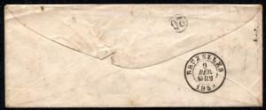 BELGIUM SC# 2 USED Stamp Postage Cover YPRES 1859 BRUXELLES