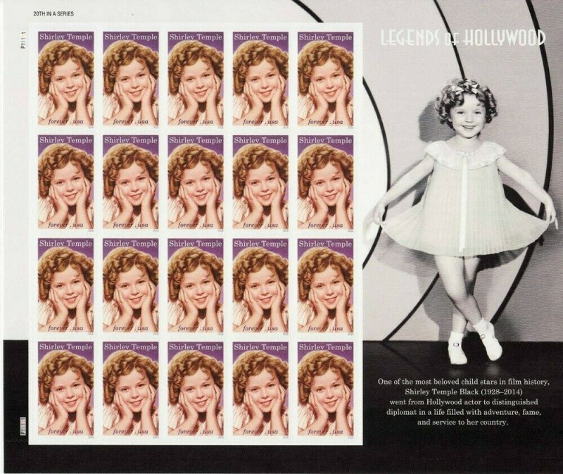 Shirley Temple Sheet of 20 Forever Postage Stamps Stamps Scott 5060 Stuart Katz