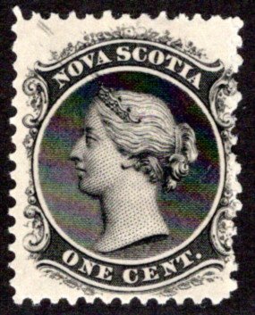 Scott 8, Nova Scotia, MNHOG, 1 cent, Canada