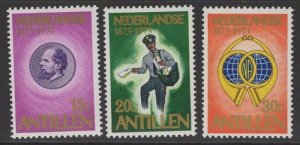 NETHERLANDS ANTILLES SG569/71 1973 STAMP CENTENARY MNH