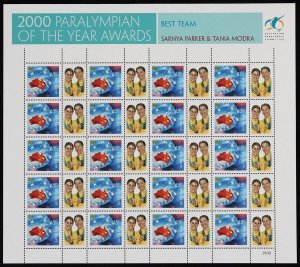 AUSTRALIA 2000 Paralympian of the Year $9 SES set, 45c Globe with tabs. MNH **.