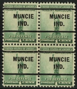 United States - SC #899 - USED BLOCK OF 4 PRECANCEL - 1940 - Item USAA387