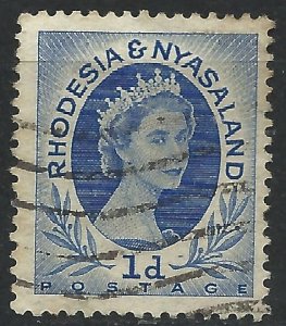 Rhodesia & Nyasaland 1954 - 1d Elizabeth II - SG2 used