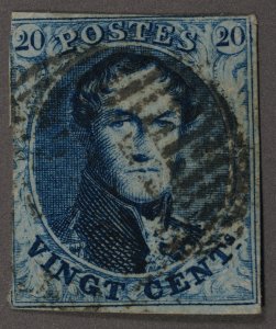 Belgium #11 Used FN Numeral Cancel Great Margins Except Left Side