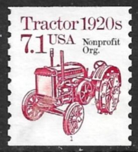 USA 1985-89 7.1c TRACTOR Bureau Precancel  Plate 1 Coil Sc 2127a VFU