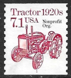 USA 1985-89 7.1c TRACTOR Bureau Precancel  Plate 1 Coil Sc 2127a VFU