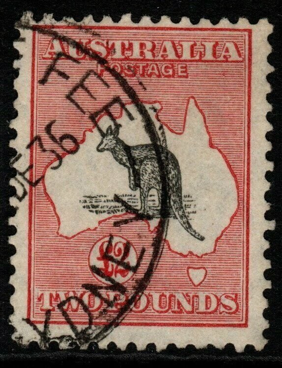 AUSTRALIA SG114 1930 £2 BLACK & ROSE FINE USED