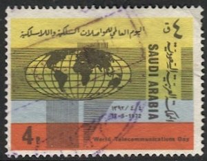 SAUDI ARABIA 1972  Sc 630  4p Used  - Telecommunications Day , Globe