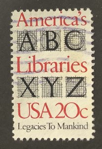 USA 1982 Scott 2015 used - 20c,   America's Libraries