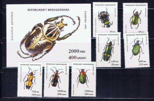 Malagasy 1216-23 NH 1994 Insects set