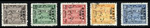 Italian Colonies, Libya #J25-29 (Sass. 8-12) Cat€350, 1951 For Use in Tripo...