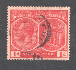 St. Kitts-Nevis, Scott #25   VF/XF, Used, CV $6.75 ..... 6000010