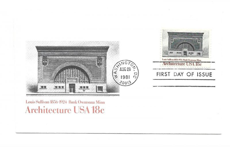 1928-31 Architecture 1981 Andrews, set of four, FDCs