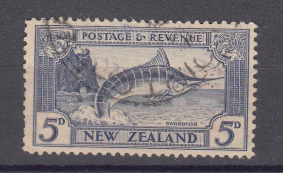 J38799, jlstamps, 1935 new zealand a hv of set used #192 fish marlin