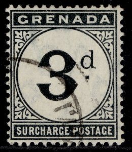 GRENADA EDVII SG D10, 3d blue-black, FINE USED.