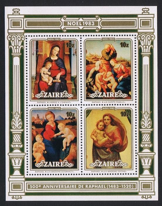 Zaire 500th Birth Anniversary of Raphael MS SG#MS1171 SC#119-130 CV£10+