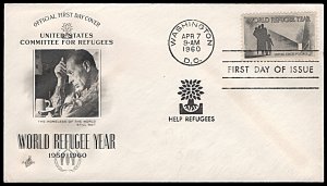 United States 1149, FDC, World Refugee Year, Artcraft Official